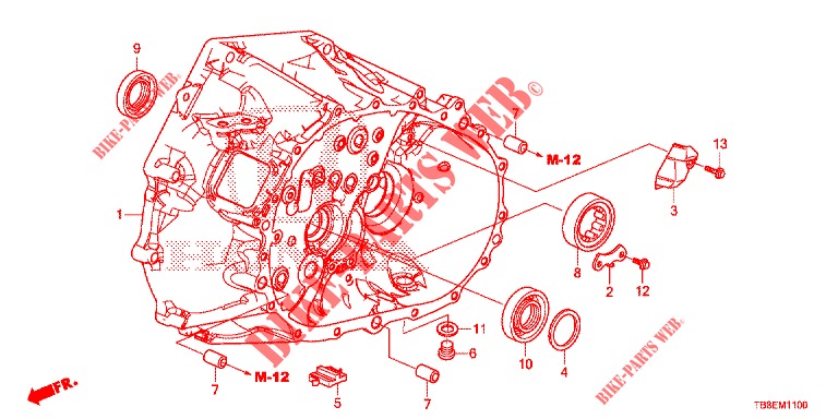 KOPPELING BEHUIZING (DIESEL) voor Honda CIVIC TOURER DIESEL 1.6 EXGT 5 deuren 6-versnellings handgeschakelde versnellingsbak 2016