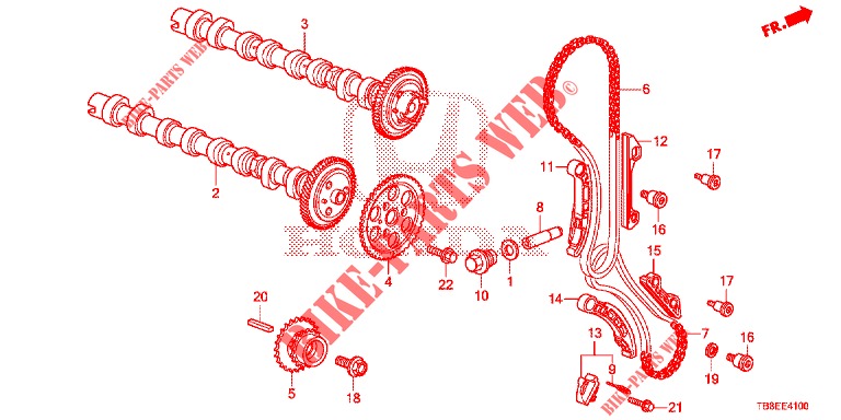 NOKKENAS/NOK KETTING (DIESEL) voor Honda CIVIC TOURER DIESEL 1.6 EXGT 5 deuren 6-versnellings handgeschakelde versnellingsbak 2016