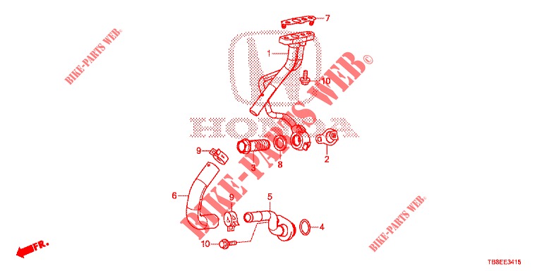 TURBO OLIESLANG (DIESEL) voor Honda CIVIC TOURER DIESEL 1.6 EXGT 5 deuren 6-versnellings handgeschakelde versnellingsbak 2016