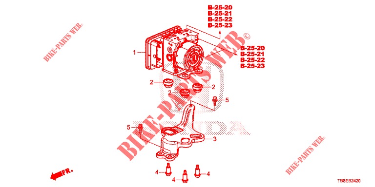 VSA MODULATOR(RH)('00 )  voor Honda CIVIC TOURER DIESEL 1.6 EXGT 5 deuren 6-versnellings handgeschakelde versnellingsbak 2016
