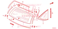 ACHTER RUIT/KWARTSGLAS  voor Honda CRV ES 5 deuren 6-versnellings handgeschakelde versnellingsbak 2013