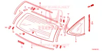 ACHTER RUIT/KWARTSGLAS  voor Honda CRV ES 5 deuren 6-versnellings handgeschakelde versnellingsbak 2014