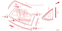 ACHTER RUIT/KWARTSGLAS (2) voor Honda CRV EX 5 deuren 6-versnellings handgeschakelde versnellingsbak 2015