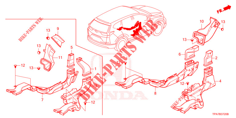 KANAAL  voor Honda CR-V HYBRID 2.0 BASE 5 deuren CVT elektronische versnellingsbak 2020